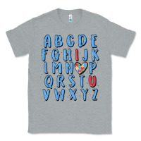Heather Grey alphabet autism awareness Classic Tee - MaliasSmallBusiness