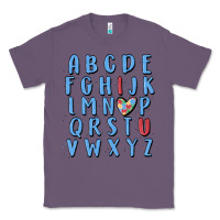 Lavender alphabet autism awareness Classic Tee - MaliasSmallBusiness