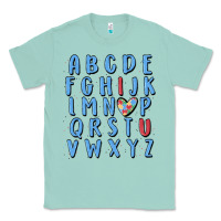 Seafoam alphabet autism awareness Classic Tee - MaliasSmallBusiness