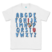 White alphabet autism awareness Classic Tee - MaliasSmallBusiness