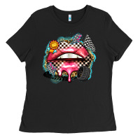 Black race lips Ladies Tee - Zillion Design Studio