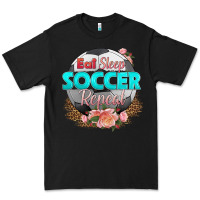 Black eat sleep soccer repeat Premium Tee - HRA Design Shop