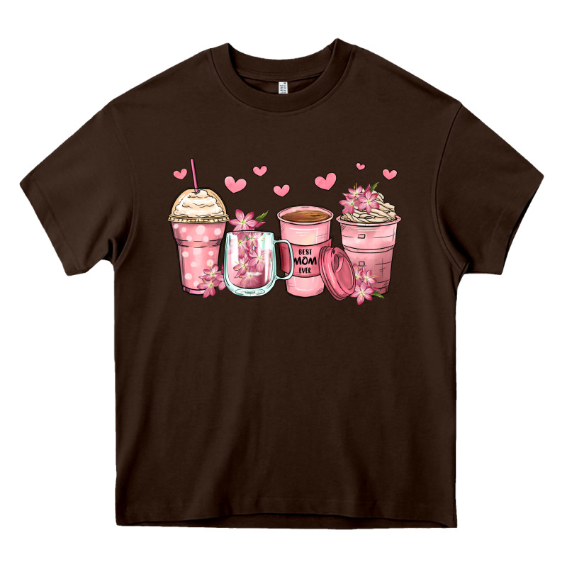 Mother's Day Floral Coffee Cups Heavy Core Tee by Zillion Design Studio | Teevron