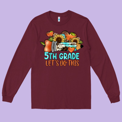 5th Grade Let's Do This Long Sleeve Tee Designed By Jahusdesignshop