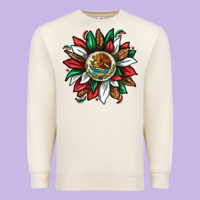 Mexican Sunflower Premium Sweatshirt Designed By Texasbilliewilder
