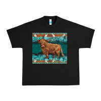Black turquoises gemstones cowhide highland cow Urban Heavy Tee - BarkalooDesign