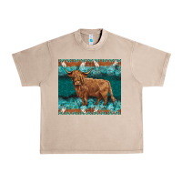 Turquoises Gemstones Cowhide Highland Cow Urban Heavy Tee | Teevron