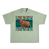 Oil Green turquoises gemstones cowhide highland cow Urban Heavy Tee - BarkalooDesign