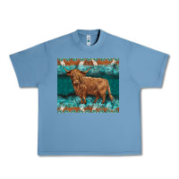 Pebble Blue turquoises gemstones cowhide highland cow Urban Heavy Tee - BarkalooDesign