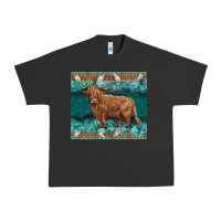 Pigment Black turquoises gemstones cowhide highland cow Urban Heavy Tee - BarkalooDesign