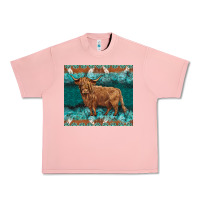 Salmon turquoises gemstones cowhide highland cow Urban Heavy Tee - BarkalooDesign