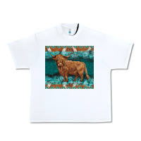 White turquoises gemstones cowhide highland cow Urban Heavy Tee - BarkalooDesign