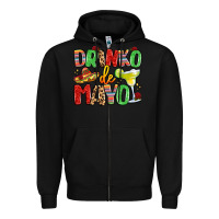 Black drinko de mayo Zipper Hoodie - LillyAllenDesigns