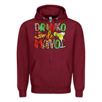 Burgundy drinko de mayo Zipper Hoodie - LillyAllenDesigns