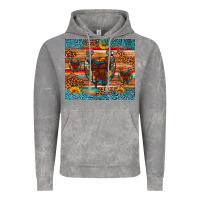 Cloud Rock saddle horseshoe leopard sunflower Vintage Hoodie - Artiststas