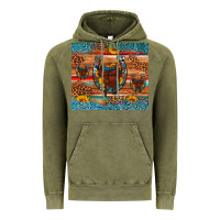 Vintage Olive saddle horseshoe leopard sunflower Vintage Hoodie - Artiststas