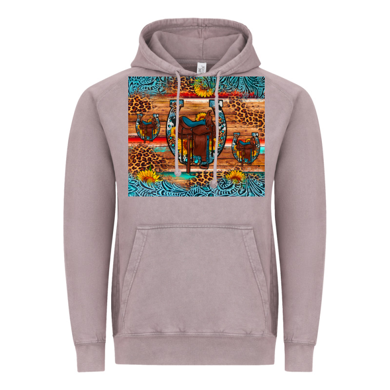 Saddle Horseshoe Leopard Sunflower Vintage Hoodie by Artiststas | Teevron