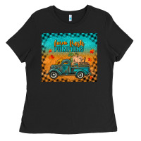 Black farm fresh pumpkins tumbler Ladies Tee - RanaPortraitStore