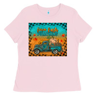 Bubblegum Pink farm fresh pumpkins tumbler Ladies Tee - RanaPortraitStore