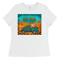 White farm fresh pumpkins tumbler Ladies Tee - RanaPortraitStore