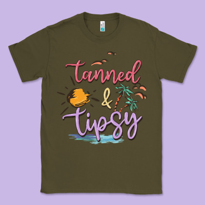 Tanned And Tipsy Classic Tee Designed By Maliassmallbusiness