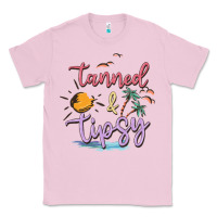 Bubblegum Pink tanned and tipsy Classic Tee - MaliasSmallBusiness