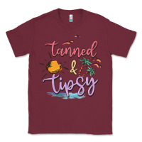 Burgundy tanned and tipsy Classic Tee - MaliasSmallBusiness