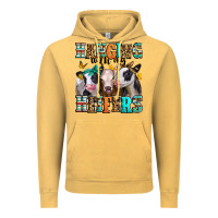 Vintage Mustard hanging with my heifers Vintage Hoodie - Jasminsmagicworld
