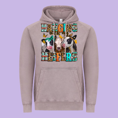Hanging With My Heifers Vintage Hoodie Designed By Jasminsmagicworld