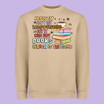 Money Can't Buy Happiness But It Can Buy Books Heavyweight Sweatshirt Designed By Maliassmallbusiness