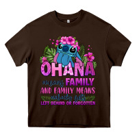 Chocolate Brown ohana means family Heavy Core Tee - Zillion Design Studio