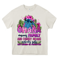 Cream ohana means family Heavy Core Tee - Zillion Design Studio