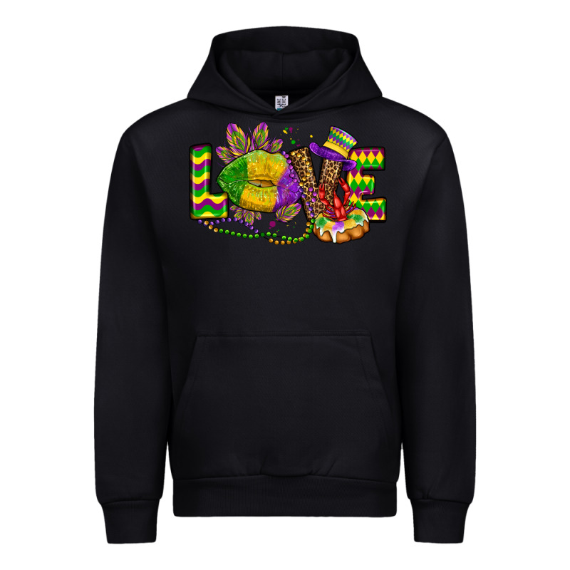 Love Lips Mardi Gras Urban Hoodie by OliviaCreatesArt | Teevron