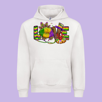 Love Lips Mardi Gras Urban Hoodie Designed By Oliviacreatesart