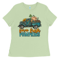 Matcha farm fresh pumpkins truck Ladies Tee - RanaPortraitStore