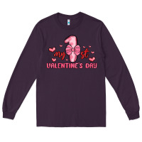 Plum my first valentines day Long Sleeve Tee - MaliasSmallBusiness