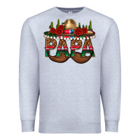 Heather Grey Papa Premium Sweatshirt - texasbilliewilder