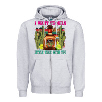Heather Grey i want tequila little time with you Zipper Hoodie - LillyAllenDesigns