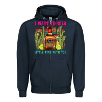 Navy i want tequila little time with you Zipper Hoodie - LillyAllenDesigns