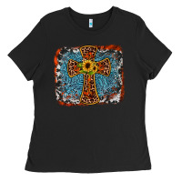 Black western cross Ladies Tee - JahusDesignShop