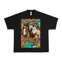 Black Western Ranch Life Mustang Horse Urban Heavy Tee - LillyAllenDesigns