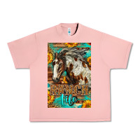 Salmon Western Ranch Life Mustang Horse Urban Heavy Tee - LillyAllenDesigns