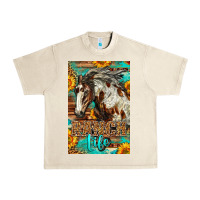 Western Ranch Life Mustang Horse Urban Heavy Tee | Teevron