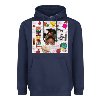 Navy afro teacher life Heavyweight Hoodie - NancyCooperArtShop