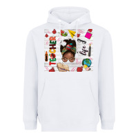 White afro teacher life Heavyweight Hoodie - NancyCooperArtShop