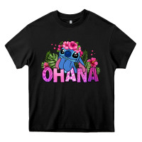 Black ohana stitch Heavy Core Tee - Zillion Design Studio