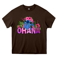 Chocolate Brown ohana stitch Heavy Core Tee - Zillion Design Studio