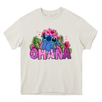 Cream ohana stitch Heavy Core Tee - Zillion Design Studio