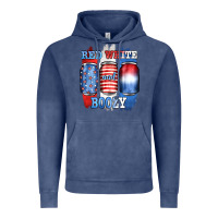 Vintage Denim red white and boozy Vintage Hoodie - JahusDesignShop