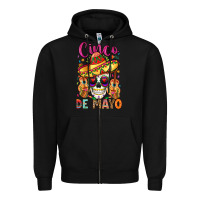Black cinco de mayo Zipper Hoodie - LillyAllenDesigns